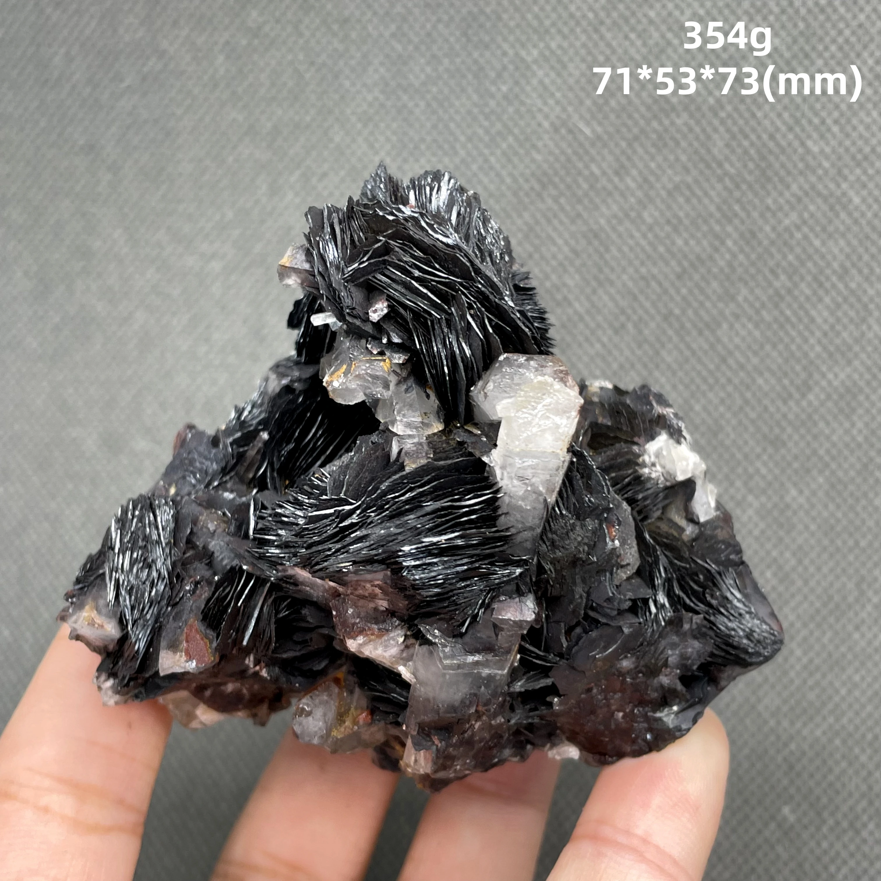 BEST! 354g natural crystal and specularite symbiosis mineral specimen crystal stones and crystals quartz healing crystal