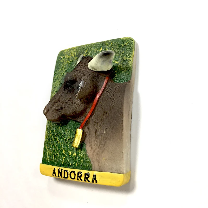 European Principality of Andorra Creative 3D Animal Cow Refrigerator Magnet Travel Souvenir 3D Decoration