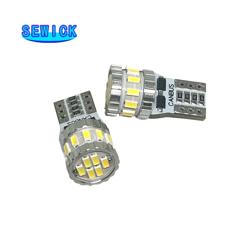 

100Pcs T10 W5W led Canbus Bulbs 168 194 No Error led Parking lights Interior Dome Lights 24SMD 3014 White 12V for Audi BMW Benz