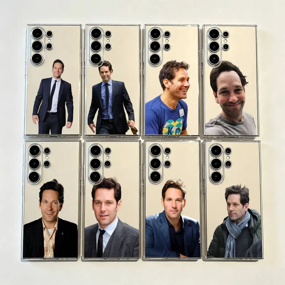 Paul Rudd Precise Hole Transparent Printed Phone Case for Samsung Galaxy S26/S25/24/23/22/30/21/10/9,Ultra,Plus