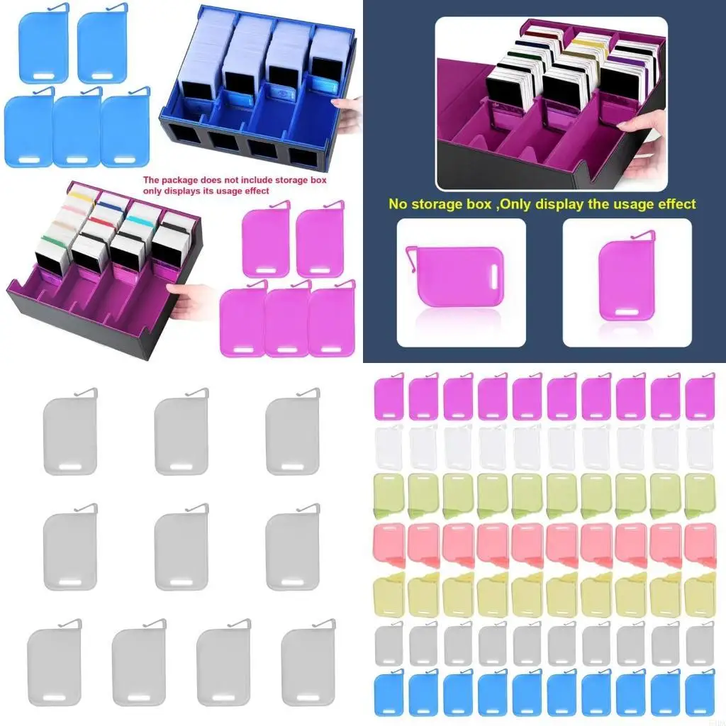 54DA 10 قطعة من البلاستيك علبة كرتون التداول يربك كليب بطاقة فاصل تخزين تصنيف حاجز لوحة كليب تخزين لوح تقسيم