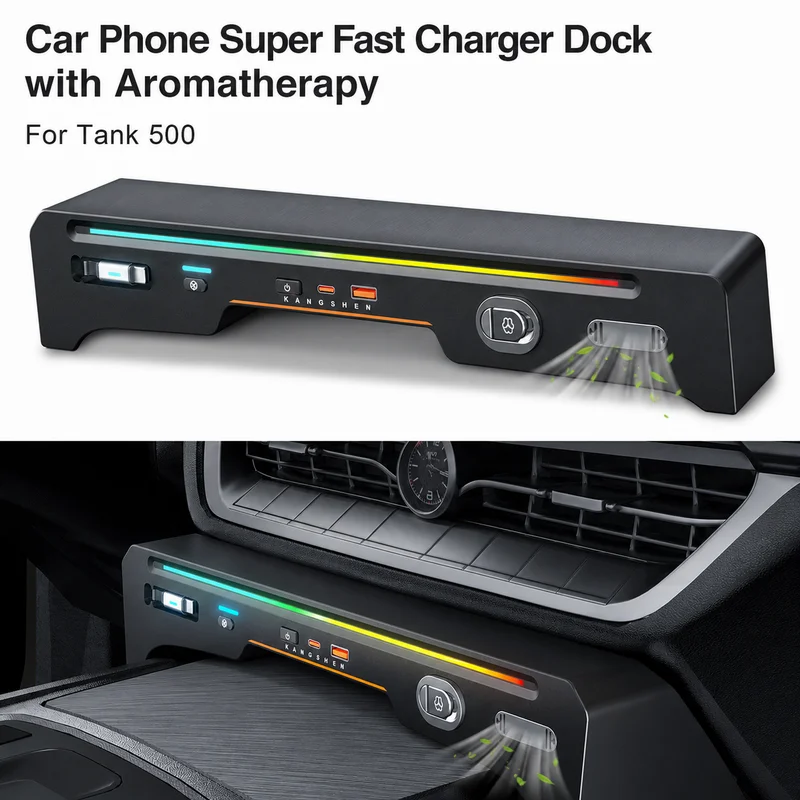 For Tank 500 Car Phone Super Fast Wireless Charger Car Mount Aromatherapy Hub Dock Interior Modification Accessories