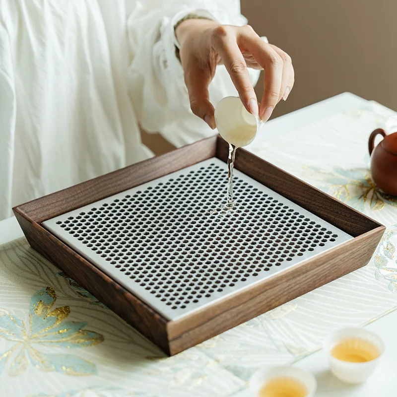 walnut-aluminum-alloy-tea-tray-square-235-light-luxury-small-household-tea-table-dry-tea-set
