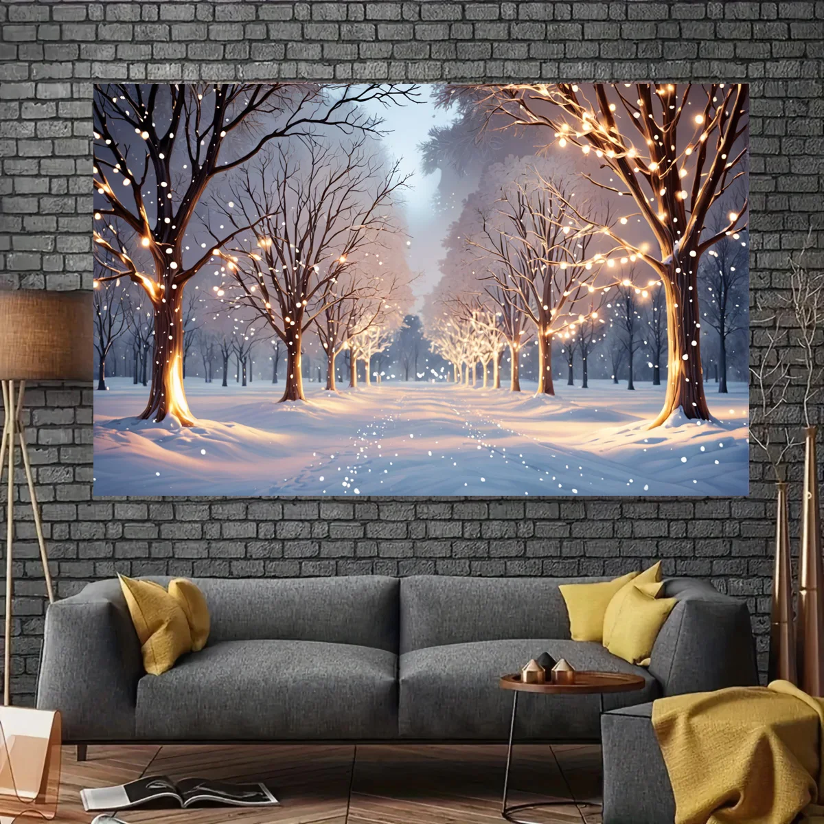 Winter Scene Background Wonderland Snow Photography Snow Forest Christmas Party Decorated Tree Landscape Festival Decorations