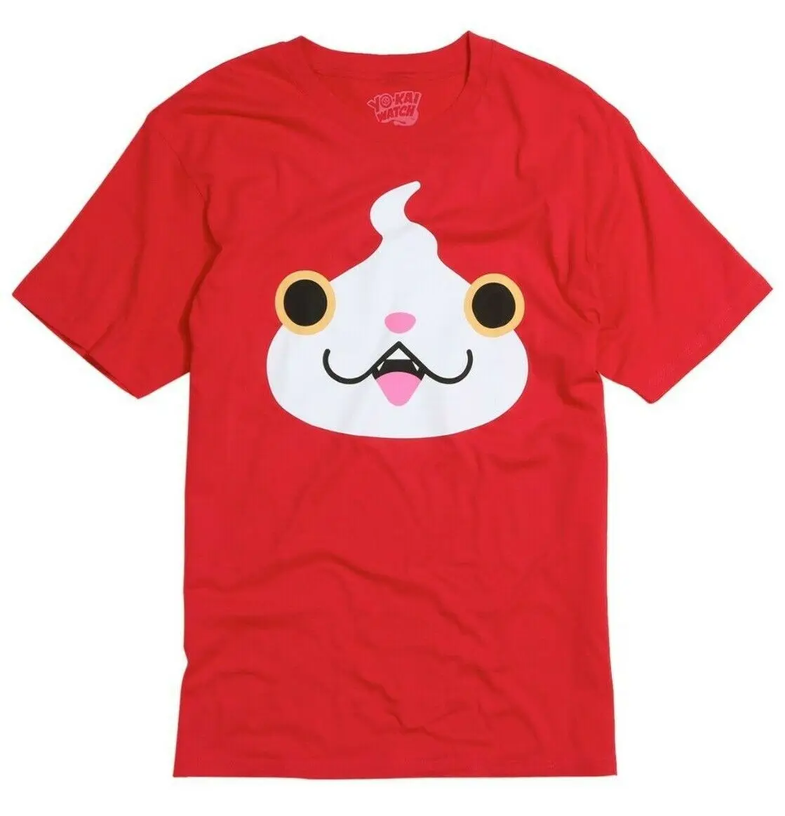 ANIME Yo-Kai Yokai Watch JIBANYAN FACE T-Shirt Red NWT 100% Authentic