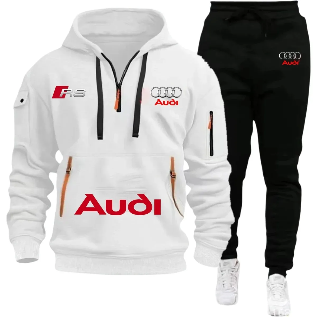 

2026 Audi Warm Hoodie Pullover Jacket & Casual Sport Pants Set - Insulated Outdoor Fashion for Summer/Winter Style Clothing