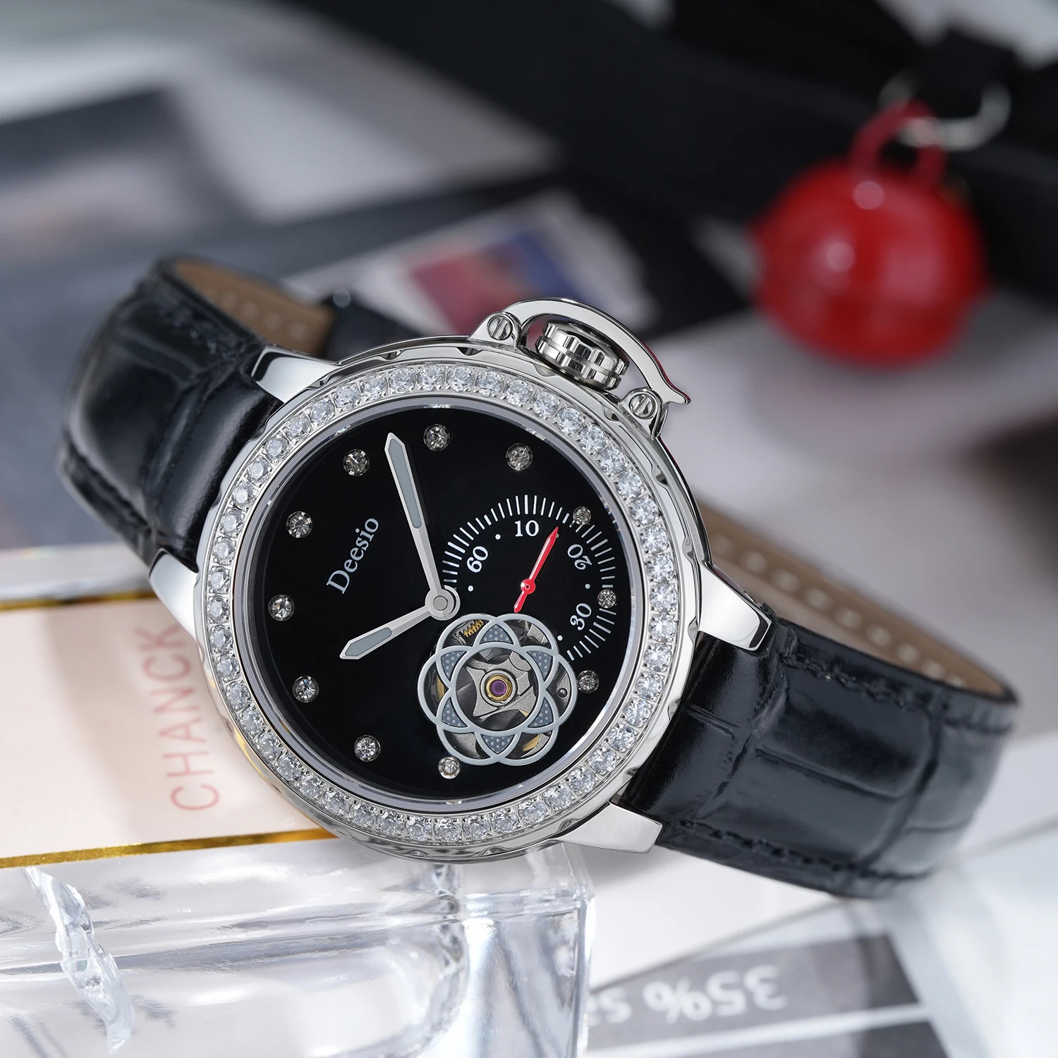 

Deesio Women Watch Japanese Mechanical Movement Stainless Steel Flower Hollow Dial Waterproof Ladies Relogio Feminino Clock Gift