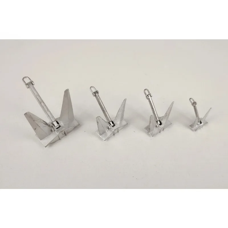 2pcs RC Boat Model Bower Anchor with Movable Rod Length 58/47/39/30mm Mini Head Anchor for DIY Marine Toy Decoration Accessories