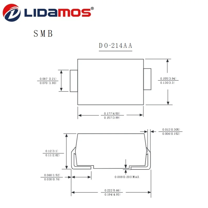 3000PCS/Reel SS54 SS56 SS510 SS520 SMB 5A SS54B SS56B SS510B SS520B Schottky Rectifier Diode SMD Surface Mount
