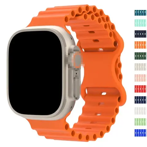 Ocean Strap For Apple Watch Ultra 1 2 3 49mm Band Silicone Original 1:1 bracelet For iWatch Series 9 8 7 6 5 4 SE 45mm 44mm 42mm