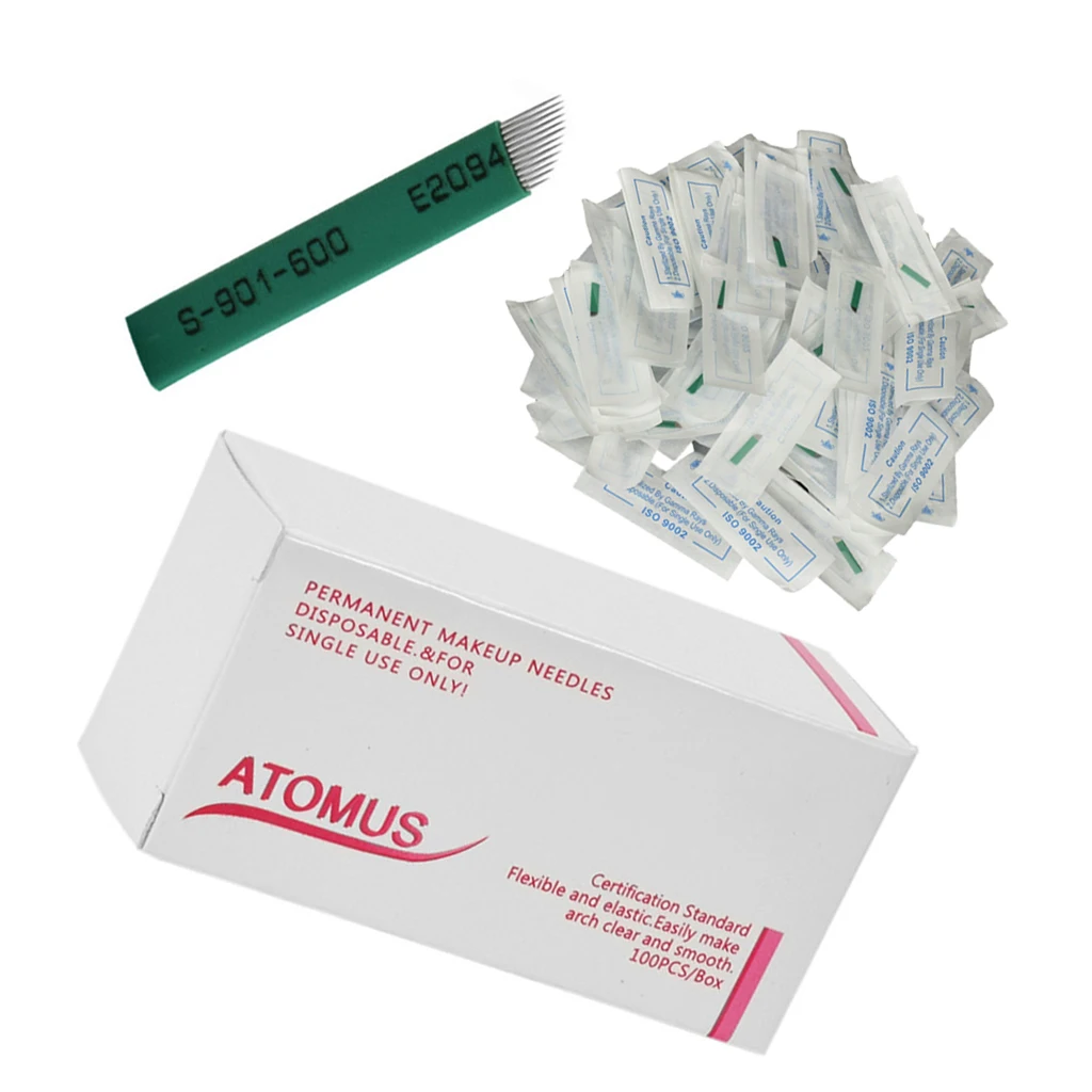 100 игл для микроблейдинга бровей, инструменты для макияжа
