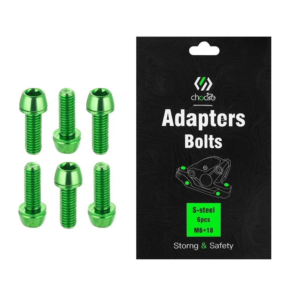 6pcs Disc Brake Caliper Fixing Bolts M6*18mm MTB Bike Bicycle Screws Red/orange/color/green/blue Cycling Accessories Bicicleta