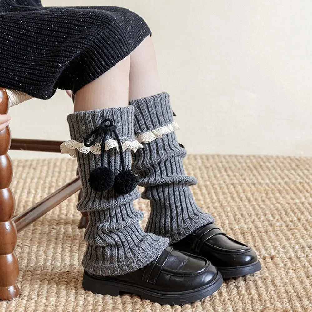 Kawaii Y2K محبوك الساق يغطي الحلو مطاطا المرأة تدفئة الساق مريحة لينة JK جوارب طويلة إلى الركب طالب #2