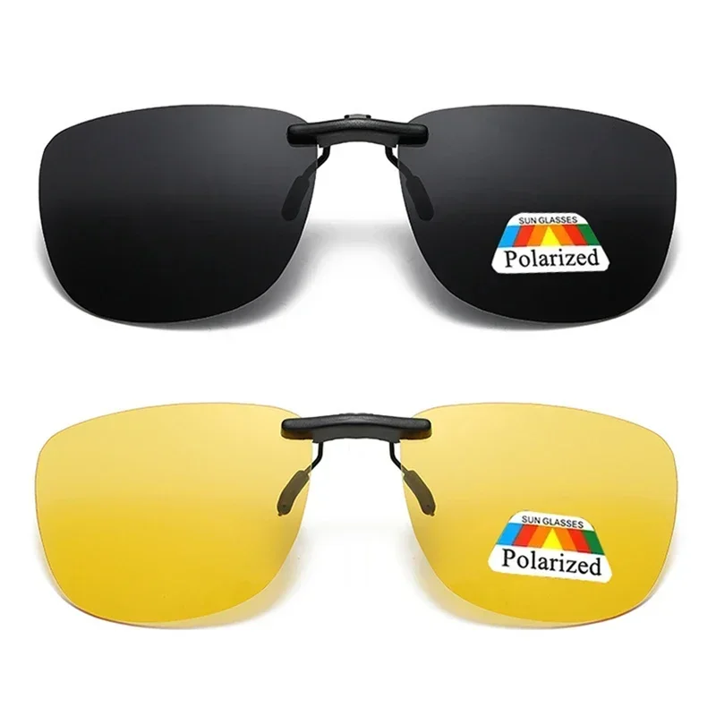 Nouvelles Lunettes de Soleil Carrées à Clipser pour Femmes, Verres Polarisés UV400, Vision Nocturne, Conduite, Lunettes Anti-Éblouissement Vintage pour Hommes