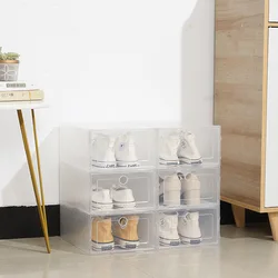 Transparent plastic shoe box for modern minimalist living, home storage  for showcasing dustproof and moisture-proof shoe walls