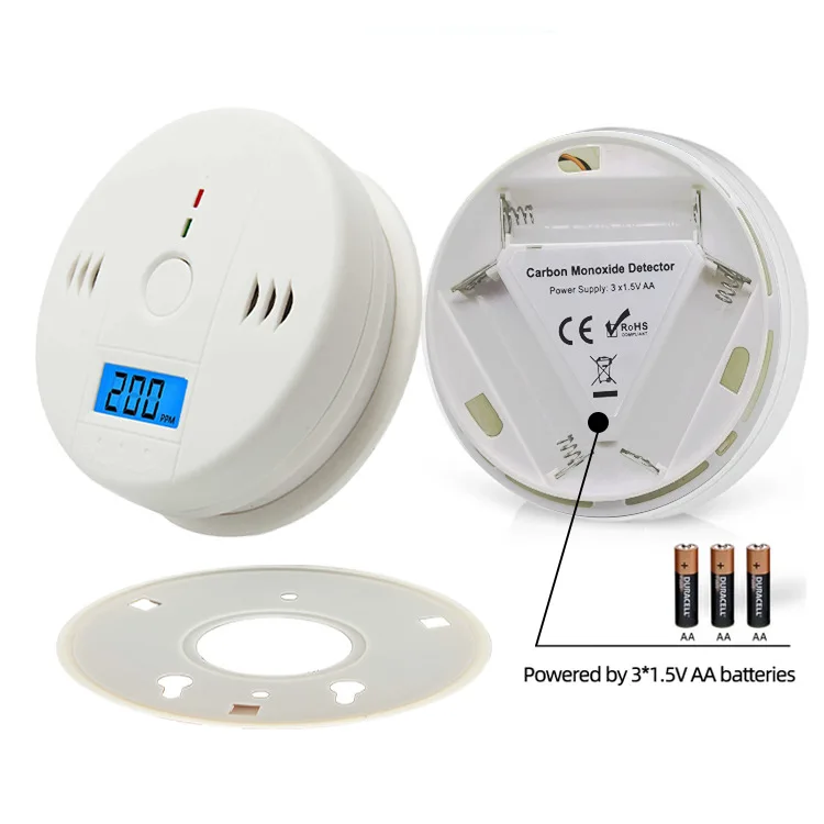 Carbon Monoxide Alarm Smoke Alarm Co Detector LCD Display Alarm Home Wireless Toxic Gas Leak Detector Fire Sound Alarm