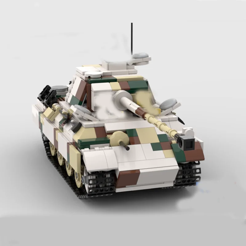 MOC ทหาร Series World War II ฤดูหนาว Camouflage TANK DIY สร้างสรรค์การศึกษาเด็ก Building Block ของเล่นของขวัญ