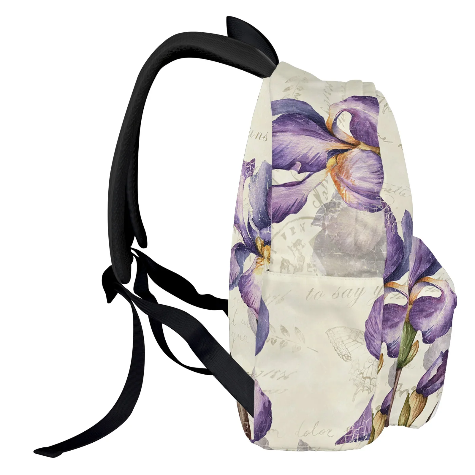 Imagem -02 - Bolsa Escolar Rústica Iris Butterfly para Adolescentes Mochila de Viagem Casual Feminina Bolsa para Laptop Vintage para Meninas e Estudantes