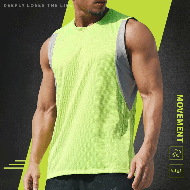 

New Quick Drying Tank Top for Men Loose Casual Fitness Sleeveless Shirt Running Sports Vest Gym Clothing Training Singlet Men