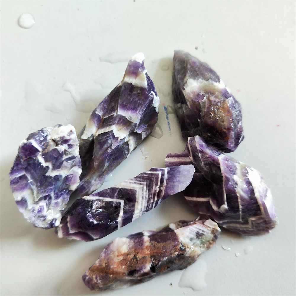 

Natural Beautiful Stripe Pattern Amethyst Crystal Rough Stone Specimens Energy Healing Crystals Mineral Home Decoration Stone