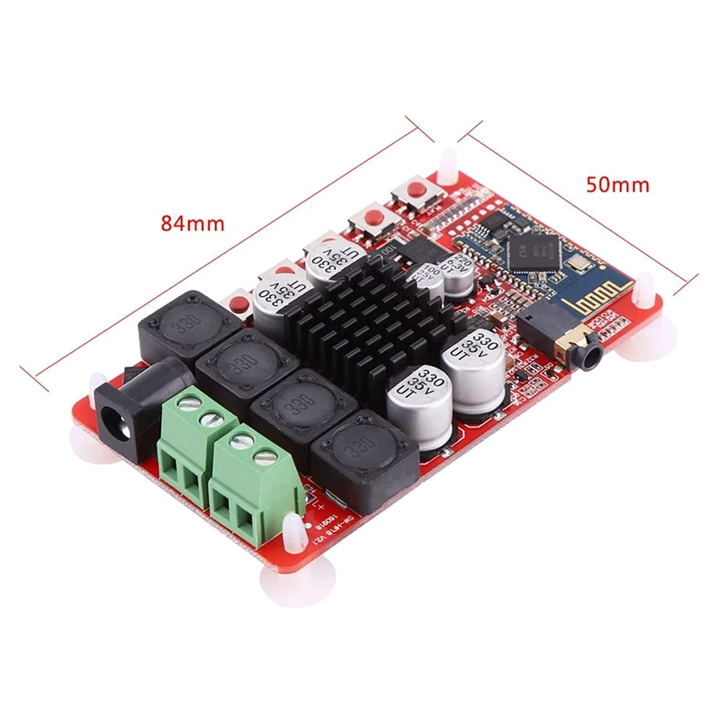 A49T TDA7492 50Wx2 Digital Dual Channel Amplifier Module Stereo AMP Board with CSR8635 Bluetooth V4.0 Receiver and Microphone