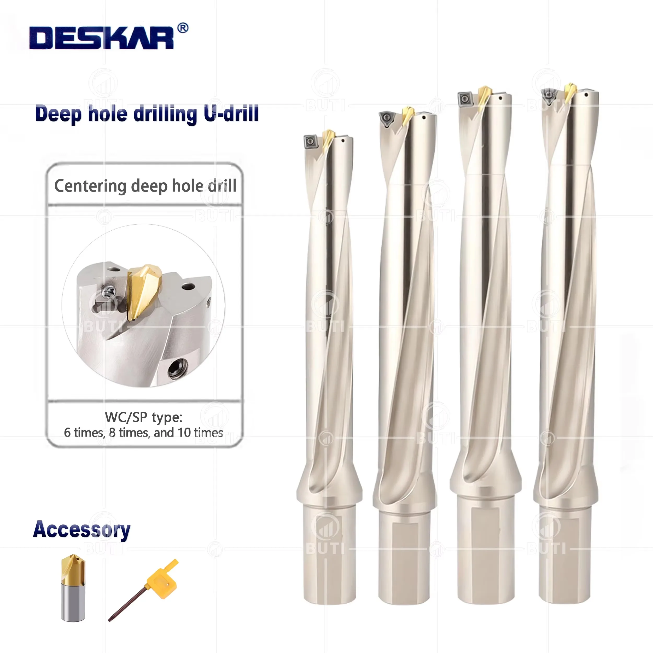 WC SP Series ยาว U-เจาะ 6D 8D 10D เครื่องกลึง CNC ขยาย Indexable รุนแรงเจาะบิตเหมาะสําหรับ SPMG WCMX กระบวนการใบมีด