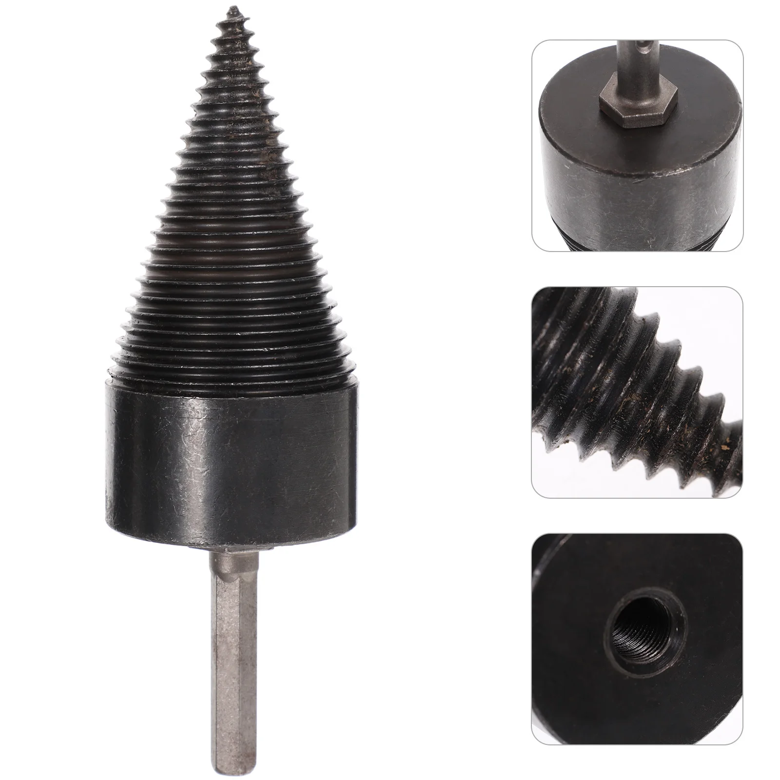 

Firewood Splitter Drill Bit Steel Heavy Duty Wood Log Splitter Cone Easy Use Carpenter Woodworking Tool Firewood Drill Bit