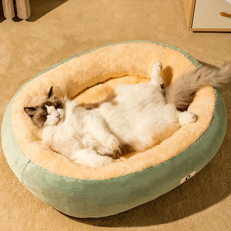 Winter Warm Cat Kennel Four-season Universal Oval Cozy Pet Sofa Bed Sleeping Nest Thickened Kennel Dog House for Kitten Puppy