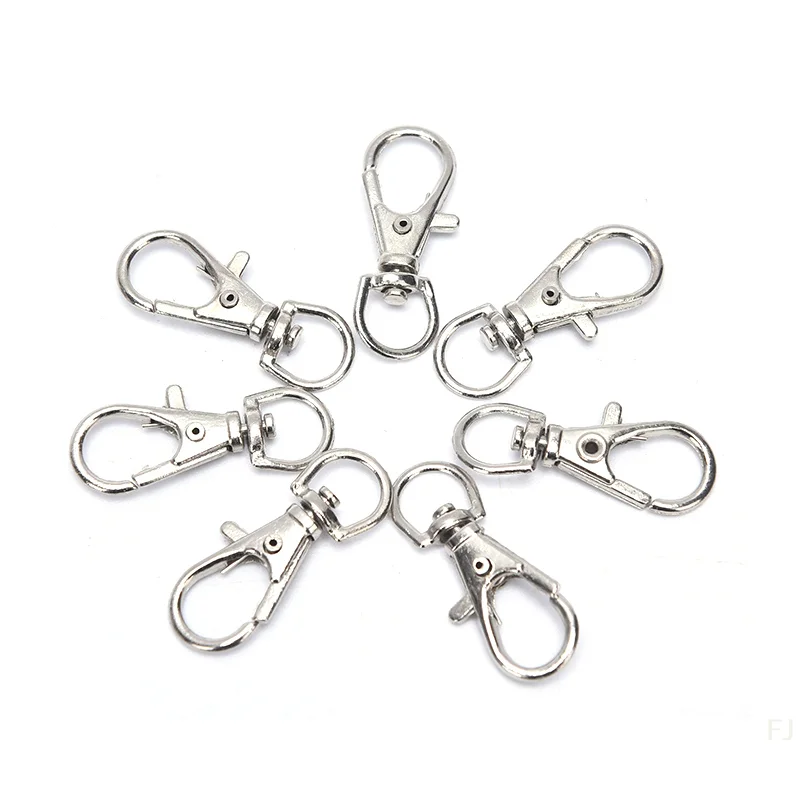 [YU]50Pcs Metal Swivel Lobster Clasps Clips Hook with Key Ring DIY Jewelry Craft