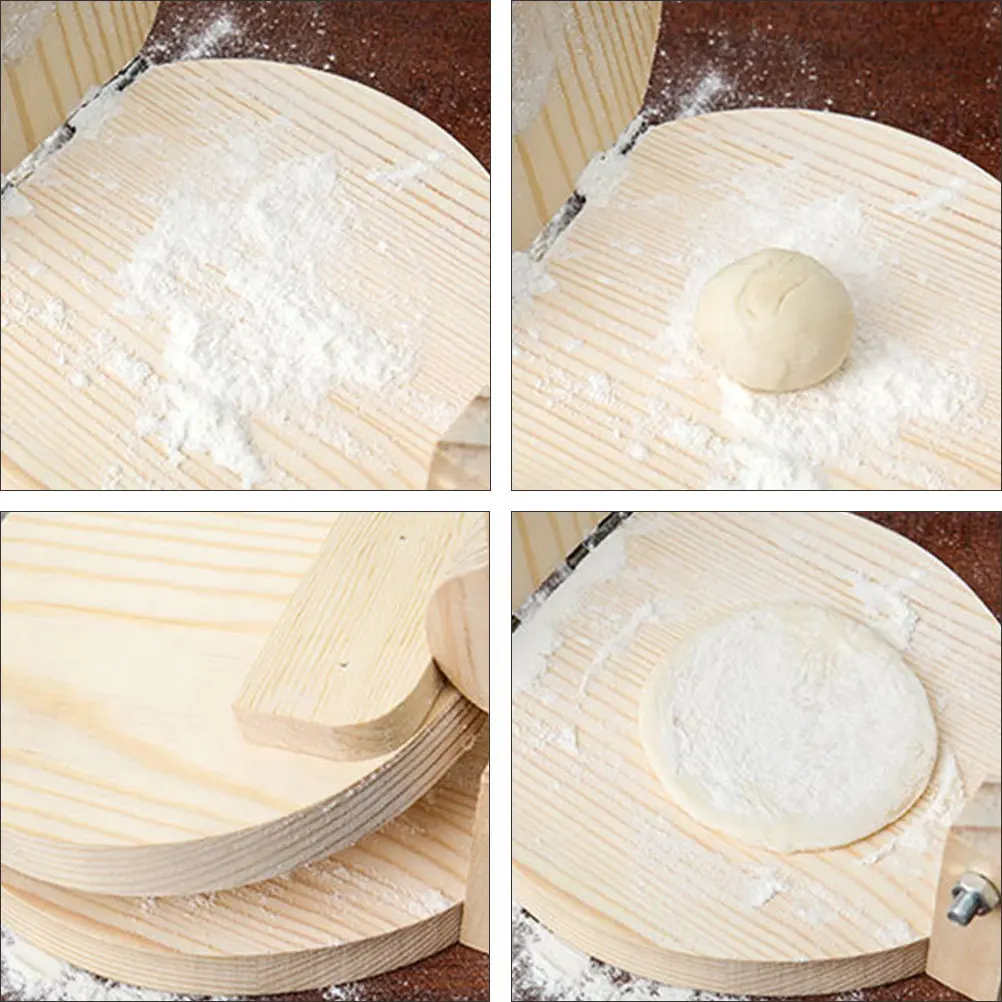 Wooden Dumpling Wrapper Mold – Log-Color Dough Presser for Easy Homemade Dumplings