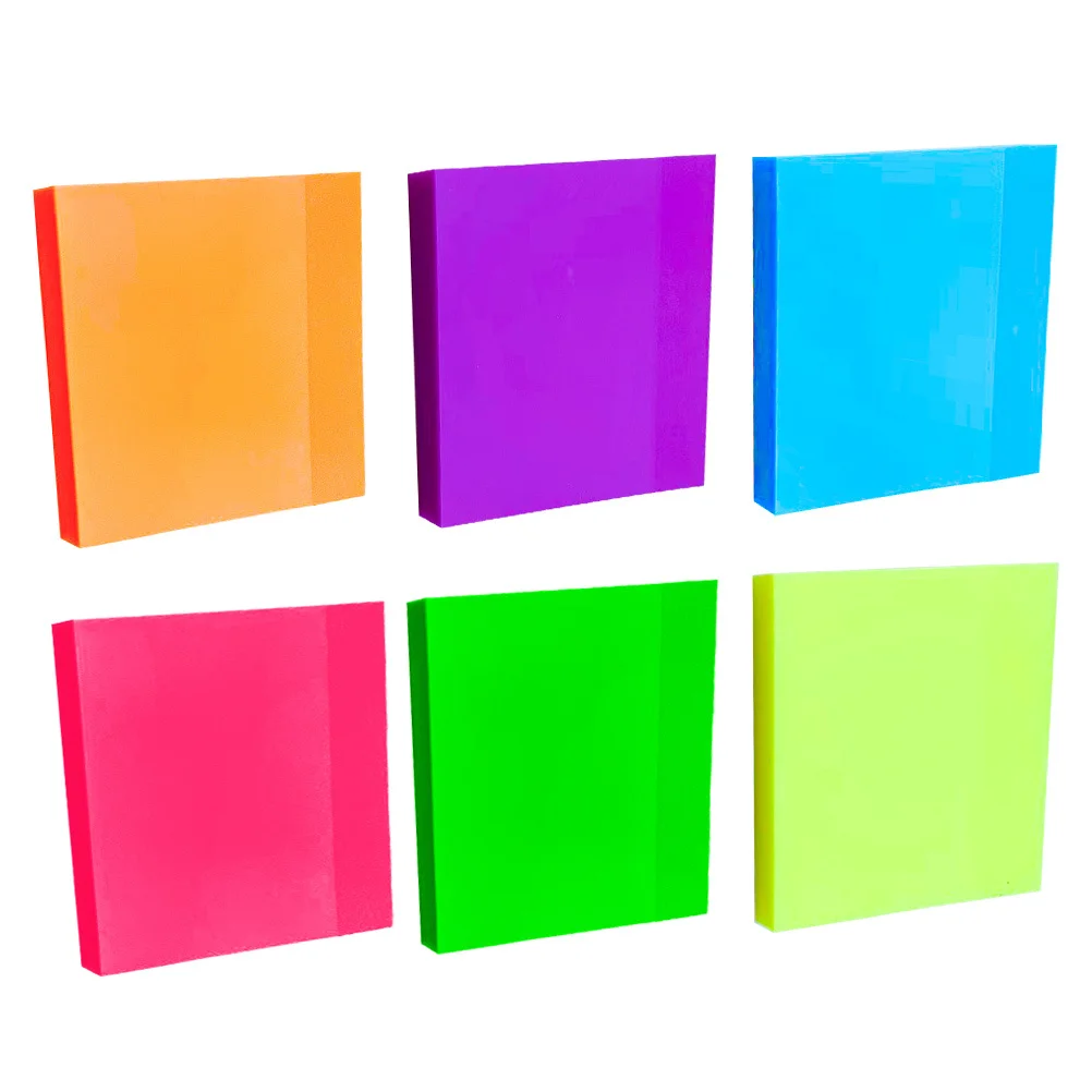 6 قطع من وسادات المذكرات الملونة، ملصقات شفافة متعددة الأغراض للطلاب واللوازم المدرسية المكتبية