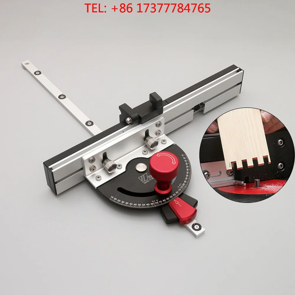 Precision Miter Gauge for Saw Router - Adjus Angle Setting Extended Fence Woodworking T-Track Angle Ruler for Circula