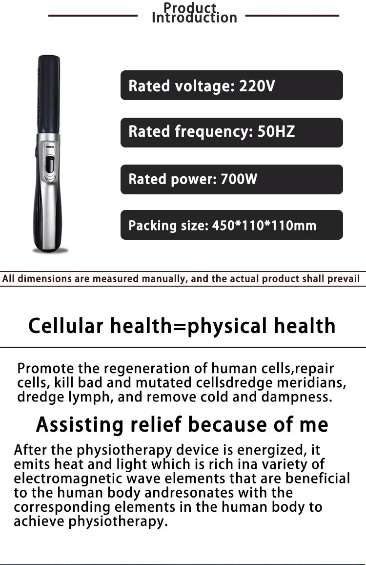 Terahertz-Lichtwellen-Therapiegerät, Ionen-Energie-Zellaktivator, Schmerzlinderung, Gesundheitspflege, Massage, Haarstyling und Physiotherapie – Detail 4