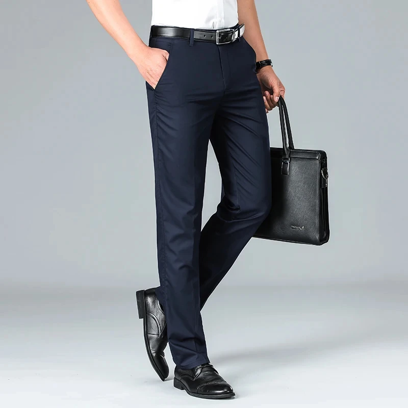 

B.B8601 1XL-5XL Male Spring Business Office Straight Pants England Style