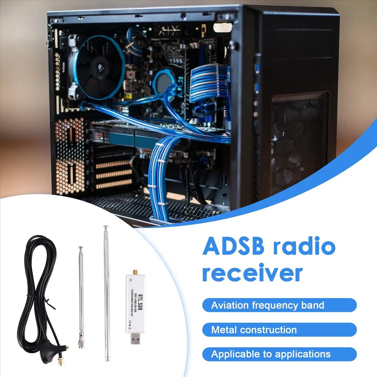 

~AT174 Arrival- Receiver V3 RTL2832U 0.1MHz-1.7GHz TCXO SMA Receiver with Antenna