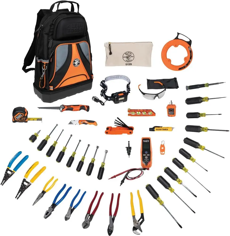 

80141 Hand Tools Kit Includes Pliers, Screwdrivers, Nut Drivers, Backpack, And More Jobsite Tools, 41-Piece