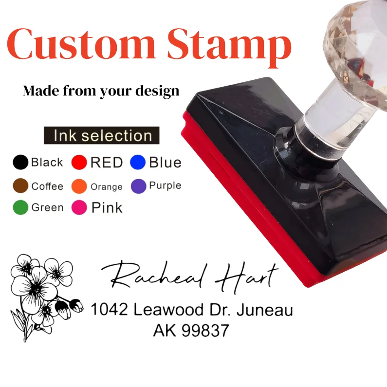 Personalized Logo Self Inking Stamp Customized Photosensitive Ink Stamp Your Design Picture