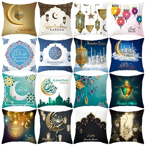 

Ramadan Kareem EID Al Adha Party Decor Islamic Muslim Cushion Cover Ramada Pillowcase Home Decorations EID Mubarak