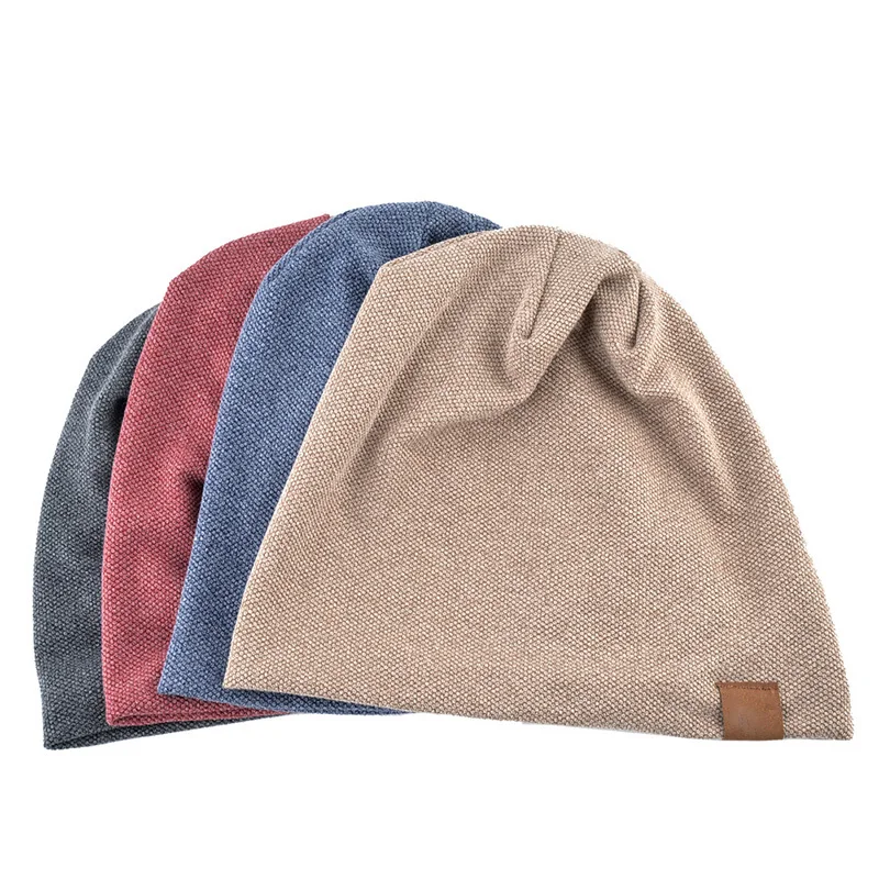 Unisex Autumn Winter Warm Beanies Hat Solid Color Baggy Slouchy Fordable Skullies Hat For Men Women Outdoor Cold-proof Bonnet