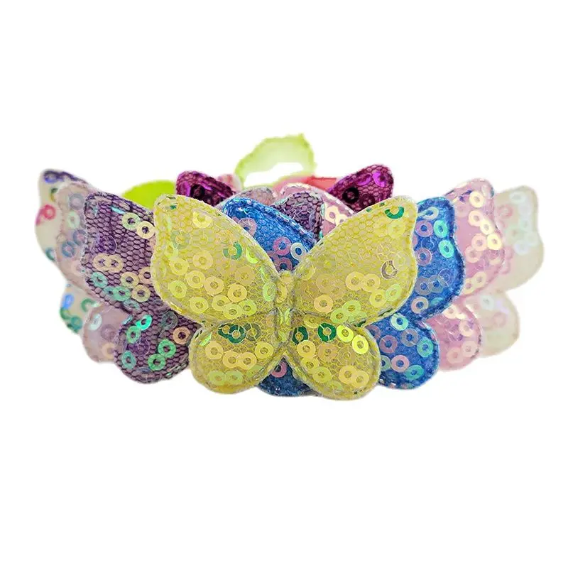 80 Stück Pailletten-Schmetterlings-Applikationen, zwei Größen, zum Aufnähen auf Kleidung, für Bastelarbeiten, zum Nähen, als DIY-Haarspangen-Accessoire, als Aufnäher. – Detail 1