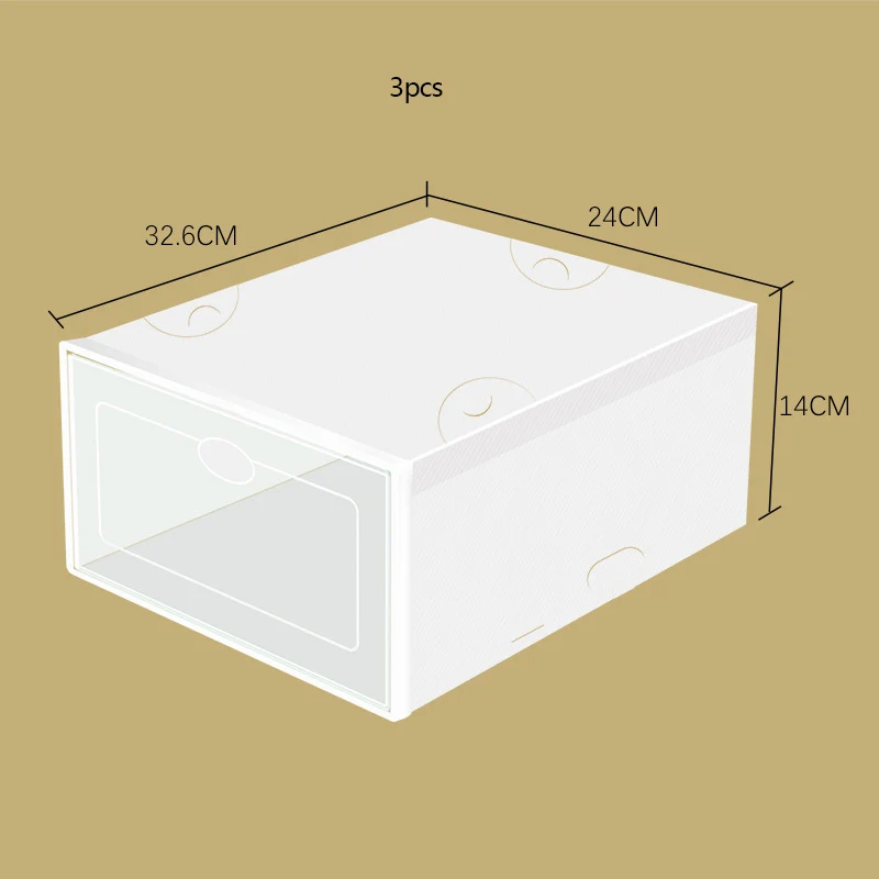 1 st/3 stks Plastic Schoenendoos Verdikte Transparante Lade Case Plastic Schoenendozen Stapelbare Doos Schoen Organisator opslag Schoenendoos