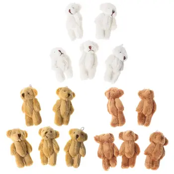 5 pçs pelúcia urso ornamento adorável pelúcia para chaveiro saco decoração bolsa acessórios para chaveiro presente da menina feminino f