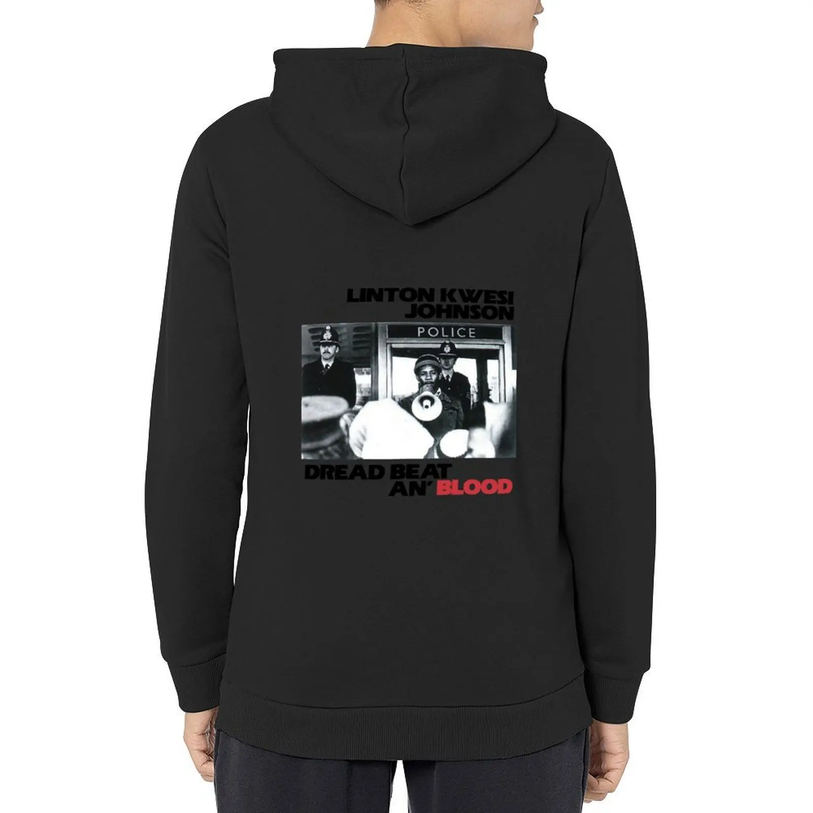 

Linton Kwesi Johnson LKJ in Dub Dread Beat An' Blood Hoodie men wear aesthetic clothing graphic hoodies