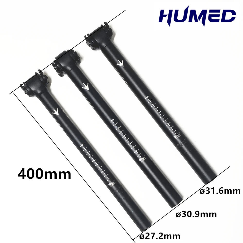 2024New HUMED 27.2/30.8/31.6*400mm Aluminum Alloy Bicycle Seatpost MTB Road Adjustable Angle Bike Seat Tube