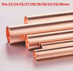 Red Copper Tubes 24/25/27/28/29/30/32/35/40mm OD 245mm/495mm Length Hollow Straight Pipe Tubing for DIY Crafts Industrial