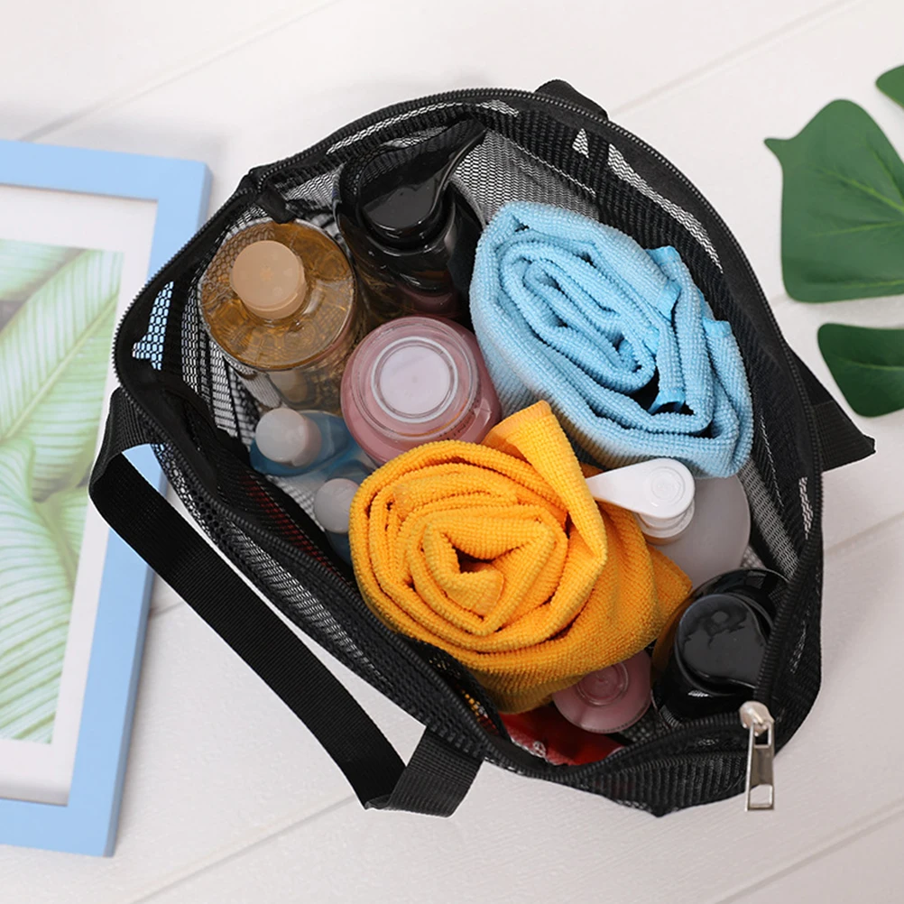 

Delicate Oxford Cloth Mesh Design Toiletry Bag Carrying Dustproof Waterproof Easy Clean Storage Travel Use