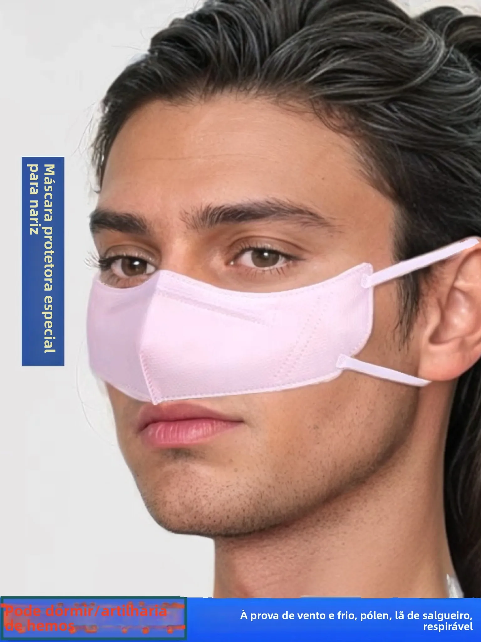 Máscara l Descartável Fina e Respirável para Mulheres, Alívio de rgia ao Pólen de Flores, Tecido Não Tecido, Uso Unive...