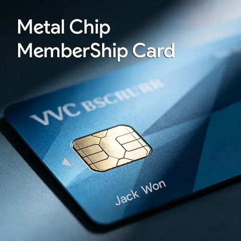 Custom Metal Chip Card Contact Smart Card for Fan Club Membership, Access Control, Office & School, Standard Credit Card Size