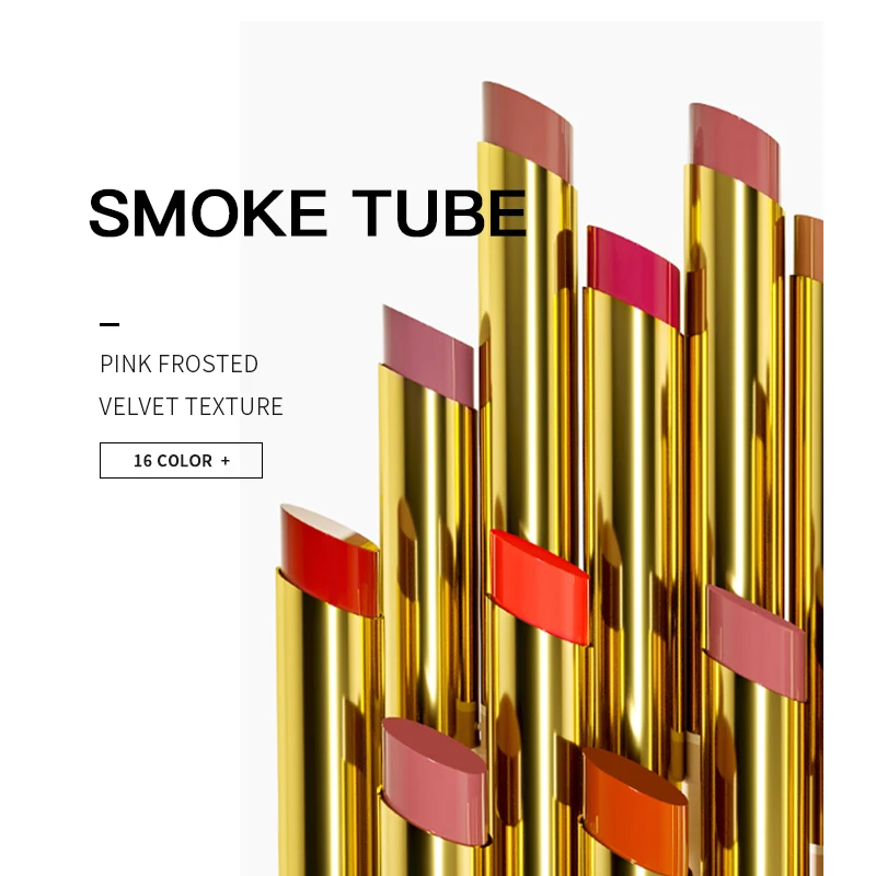 16สี Smooth Velvet Matte ลิปสติกสีแดงเซ็กซี่ผู้หญิง Moisturizer Nutritious Luxury Nude Lips Stick Pudaier แบรนด์เครื่องสำอาง