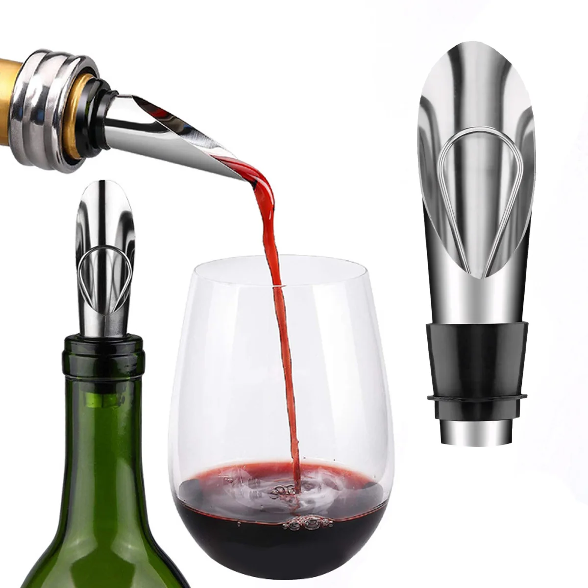 Wine Aerator Pourer Air Pump Wine Bottle Wine Pouring Aerator Wine Stopper Red  Wine Decanter Cap Whisky Aerator Dispenser 